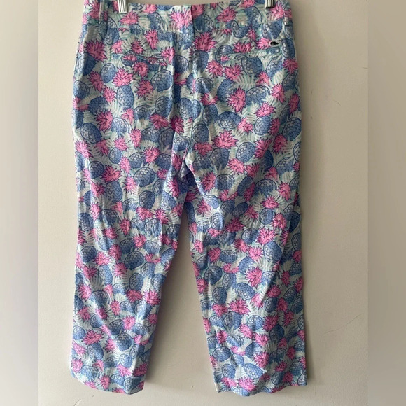 Vineyard Vines Women’s Pineapple Bowfront Catamaran Pants Linen Cotton Spandex - Picture 7 of 7